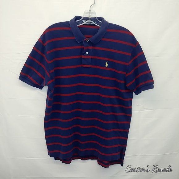 Mens Red Stripped Polo - Picture 1 of 7